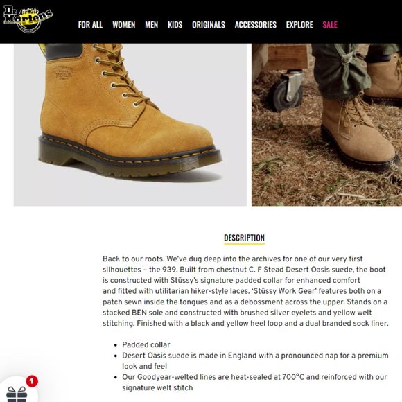 Brown Tan Dr. Martens 939 Suede Boots Size 6 - Picture 9 of 10